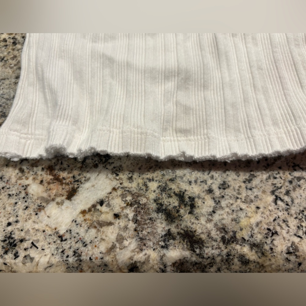 Aerie White Ribbed Womens crop top L Large - Picture 2 of 6